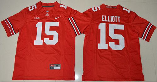 authentic Men's None Ezekiel Elliott #15 Red 2024 Football Jersey