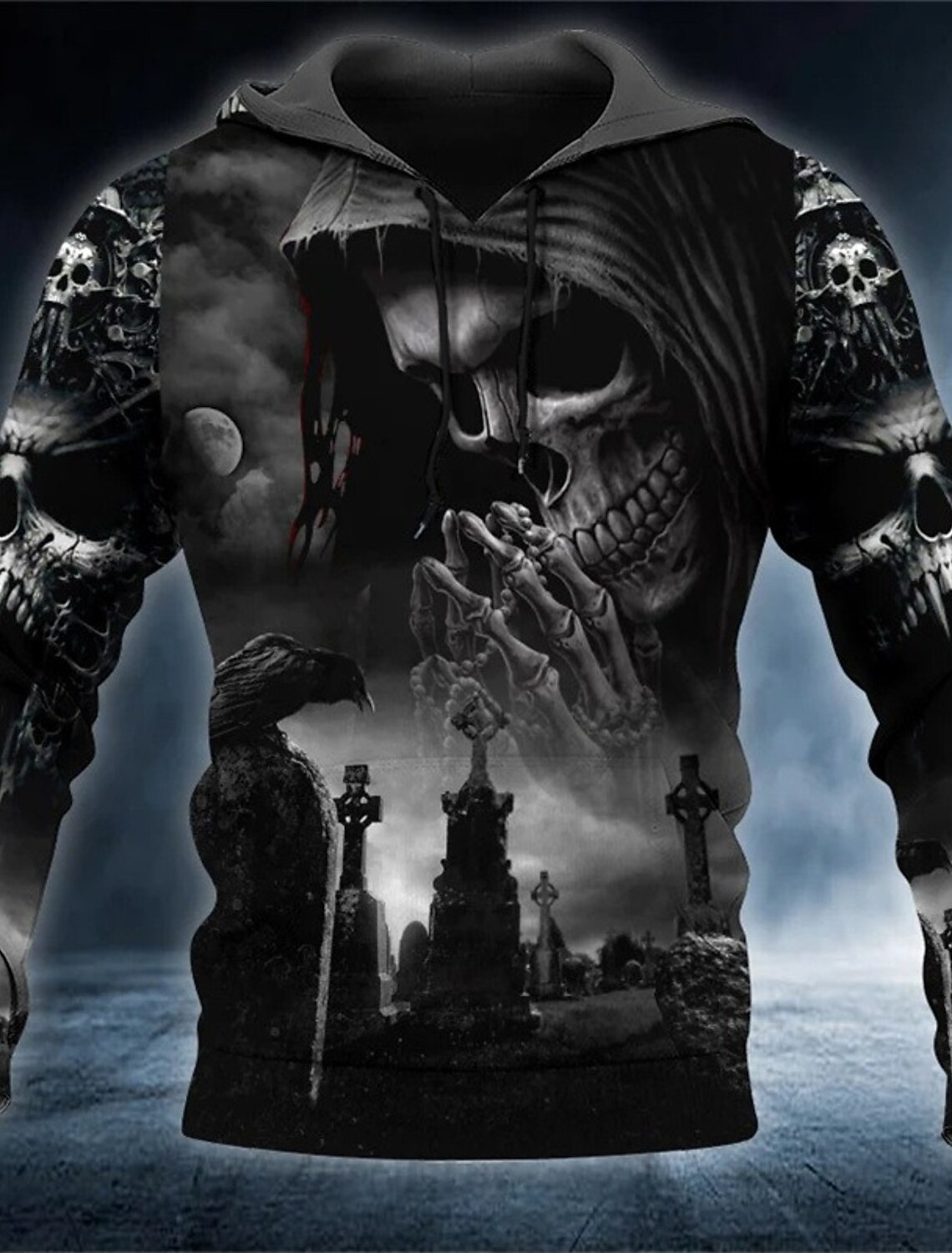 Men's Skull Graphic Prints Hoodie Hoodies Sweatshirt Streetwear