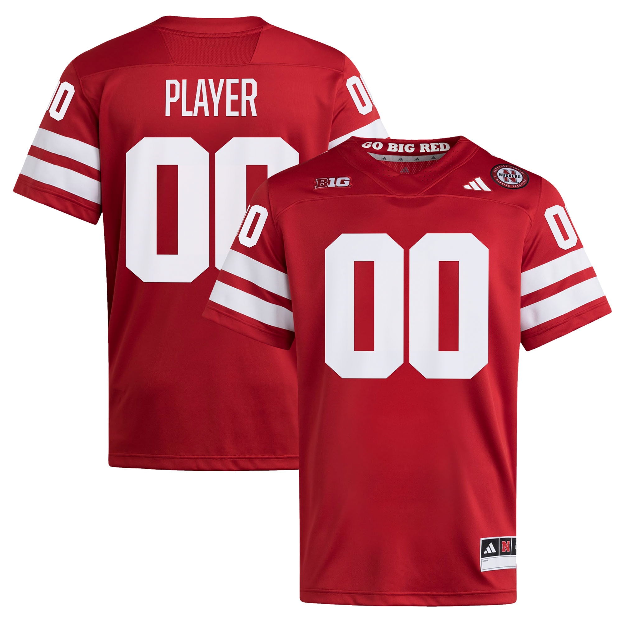 Nebraska Huskers NIL Pick-A-Player Home Premier 26/27 Football Jersey - Scarlet