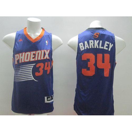 Purple Phoenix Suns #34 Suns Jersey - Mesh Fabric Basketball Jersey