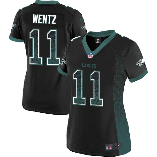 Official NFL s Philadelphia Eagles #11 Carson Wentz Black Elite Jersey