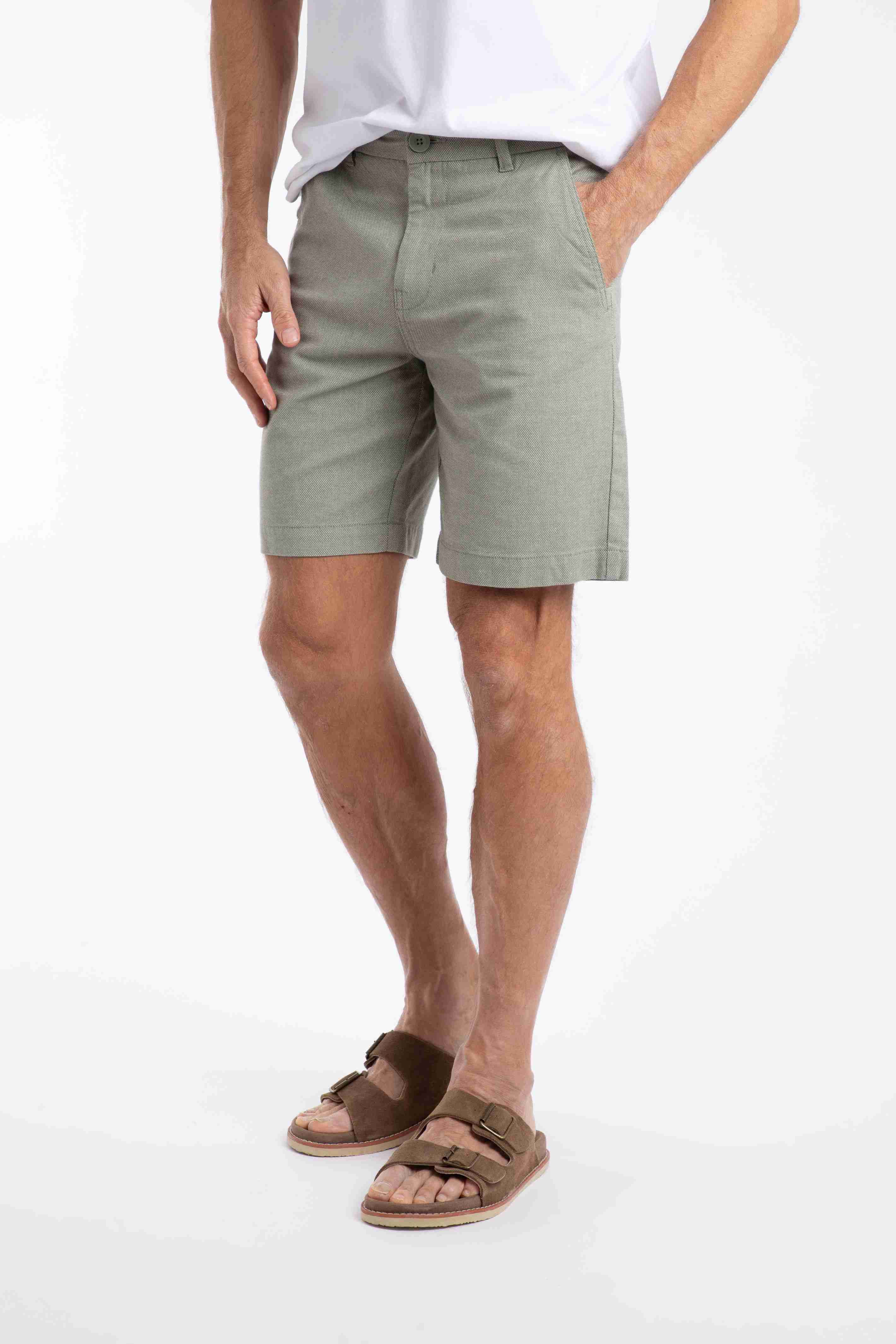 Charleston Textured Chino Shorts Woodland Sage