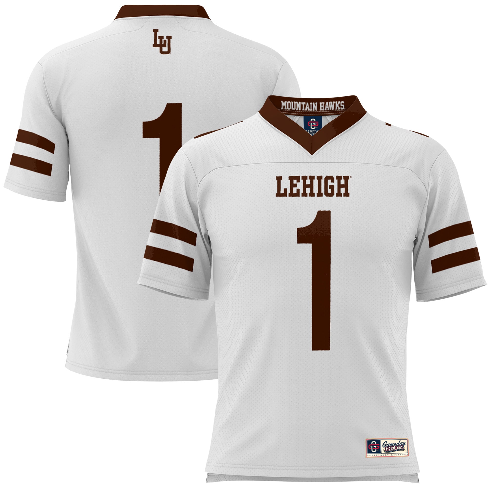 #1 Lehigh Mountain Hawks GameDay Greats Youth 26/27 Football Jersey - White