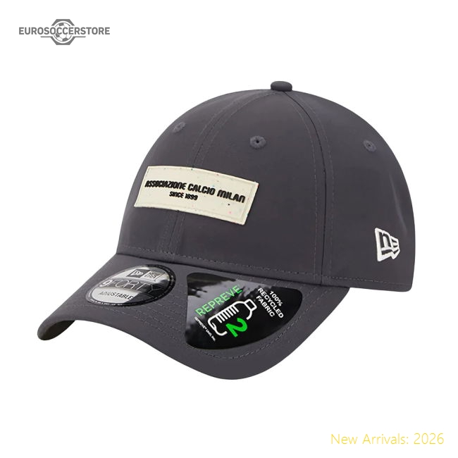 Official 2023-2024 Ac Milan Repreve 9Forty Adjustable Cap (Dark Grey)