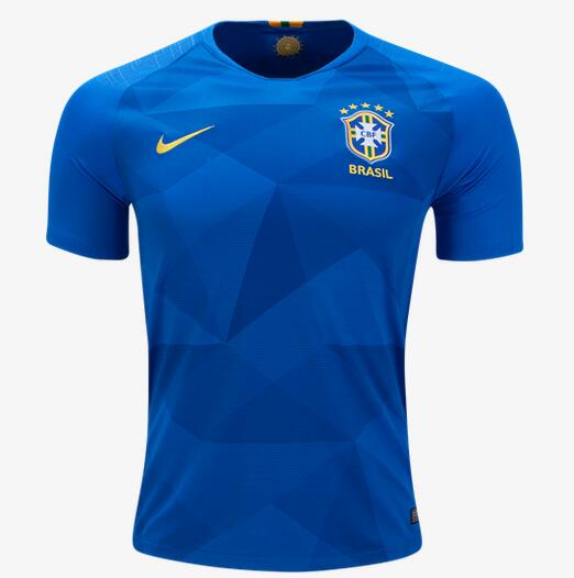 Moisture Wicking Brazil Away 2018 World Cup Soccer Jersey Shirt