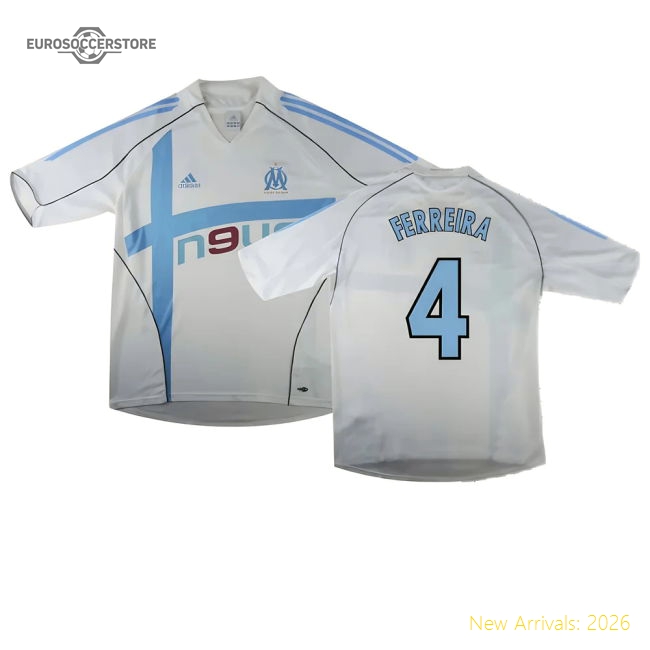 Olympique Marseille 2004-05 Home Shirt ((excellent) L) (ferreira 4)