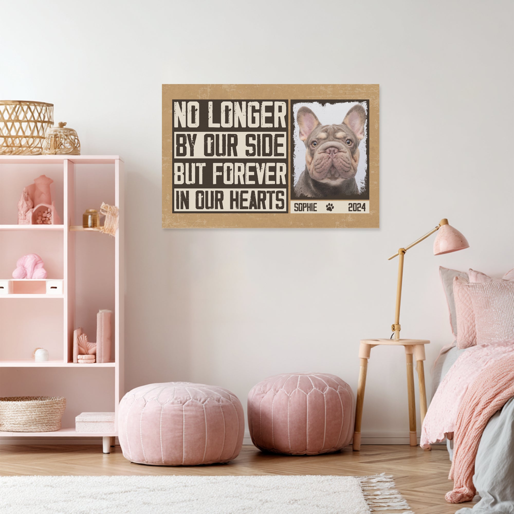 Culture-Inspired Silver - Personalized Adorable Frenchie Canvas Wall ...