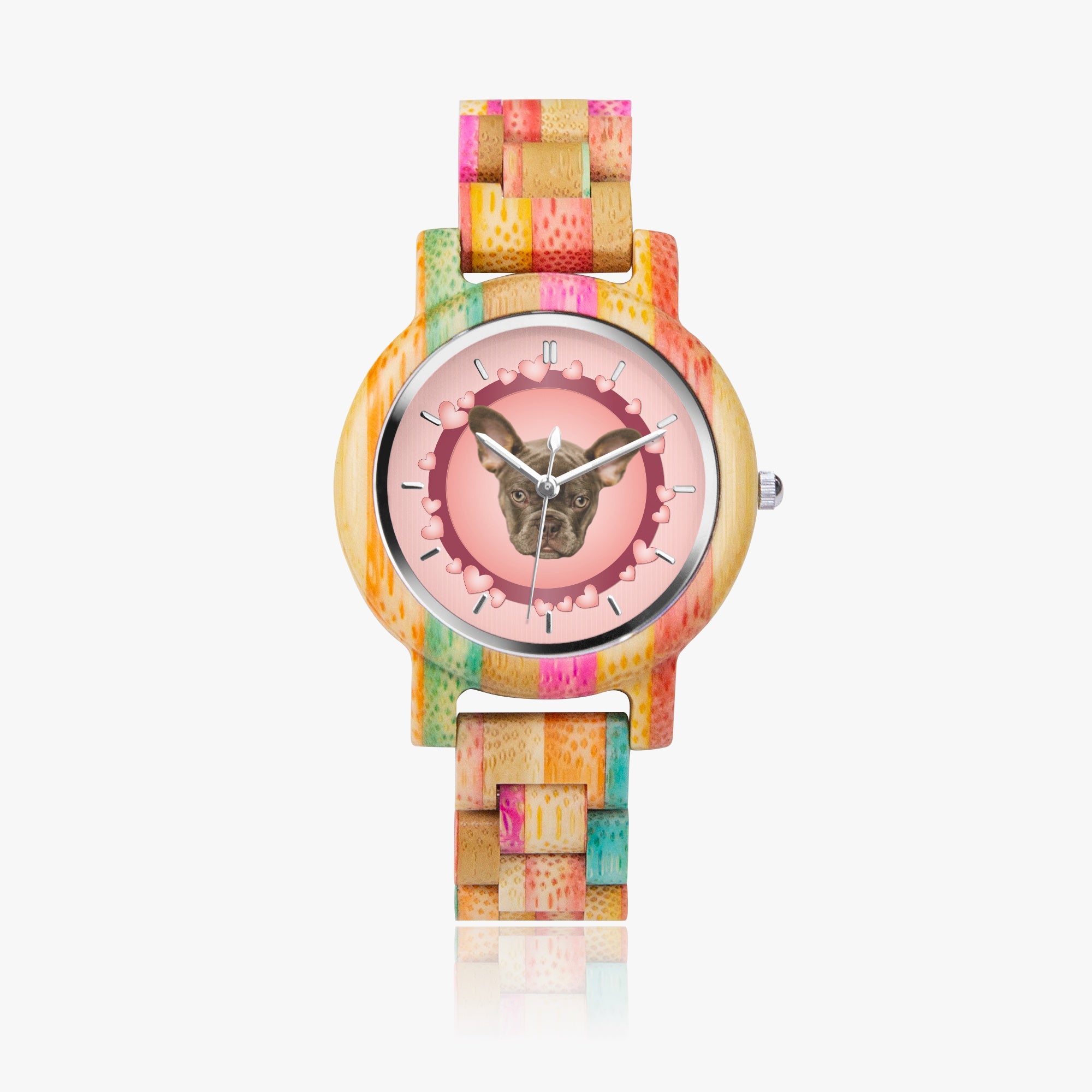 Waffle - Personalized Stylish Wooden Watch for Frenchie Lovers