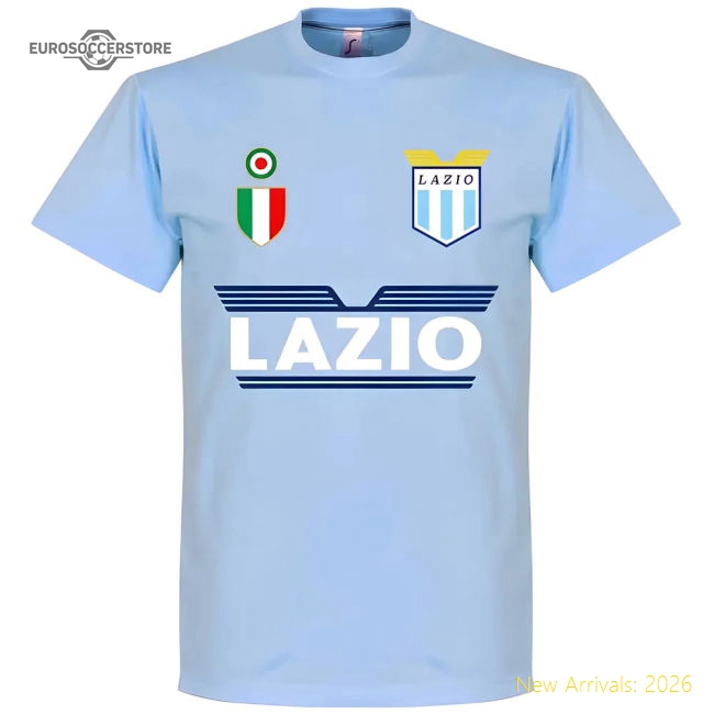 Premium Official Lazio Team T-Shirt - Sky
