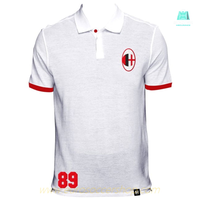 AC Milan No 89 White Polo Shirt