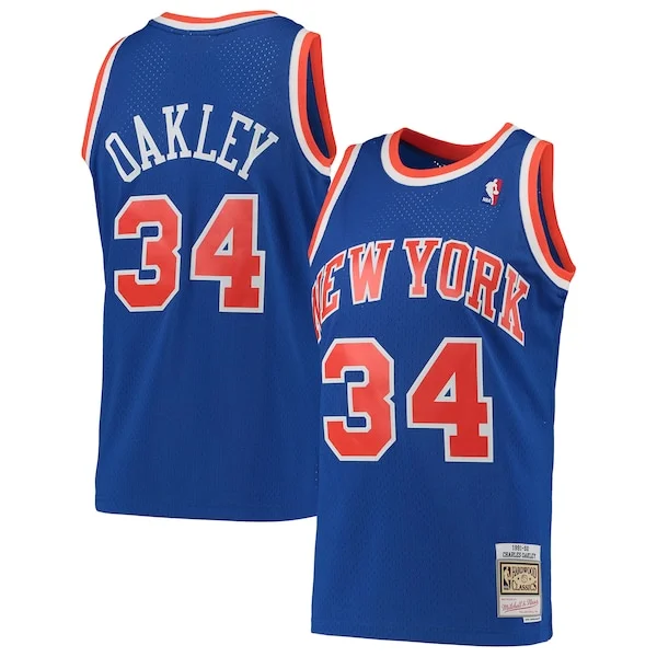 Championship Charles Oakley NYK NBA Jersey - Blue - Licensed Product