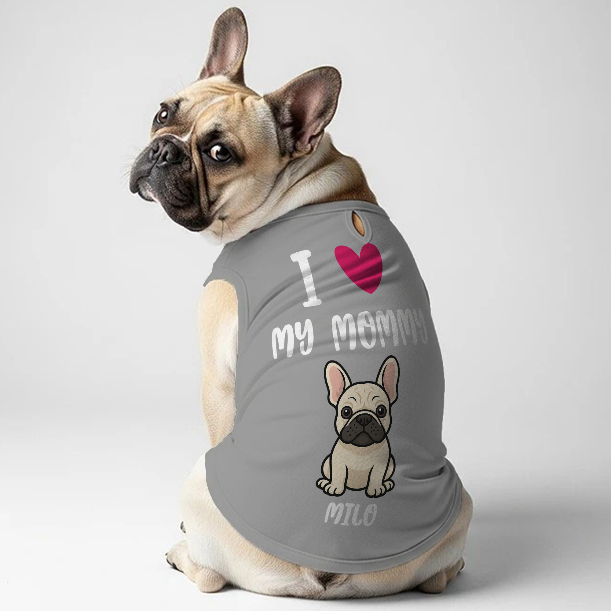 French Bulldog I Love My Mommy Personalized Frenchie Shirt | Custom