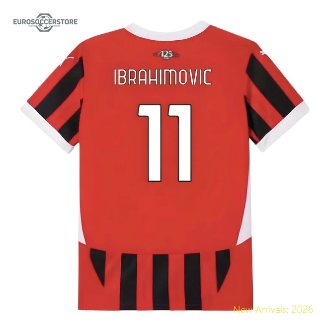 2024-2025 AC Milan Home Shirt (Kids) (Ibrahimovic 11)