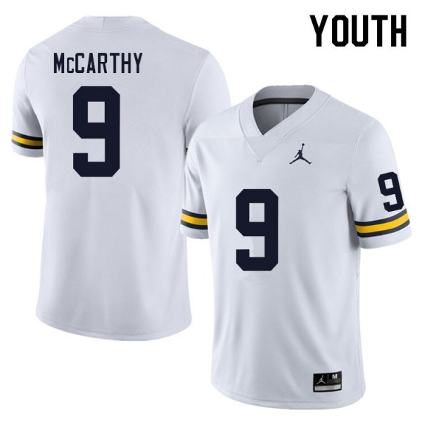 Youth Michigan Wolverines White #9 Jordan White Performance Football