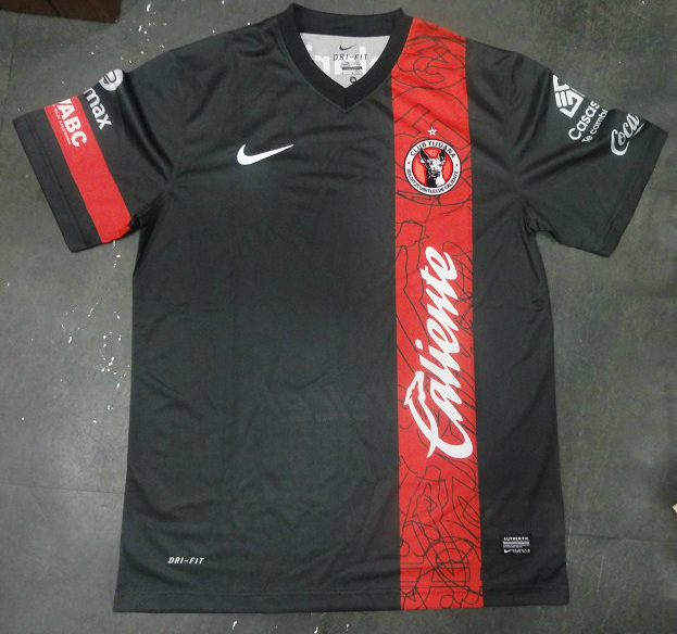 13-14 Club Tijuana Away Black Soccer Jersey Shirt - Official Replica