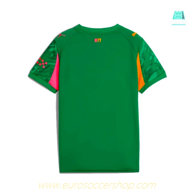 2025-2026 Man City Goalkeeper Away Shirt (Green) - Kids (Trautmann 1)