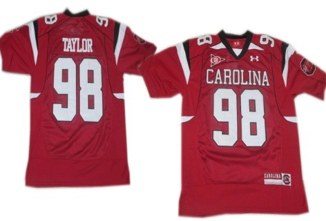 Men's None Red 2024 authentic Devin Taylor #98 stitched Jersey