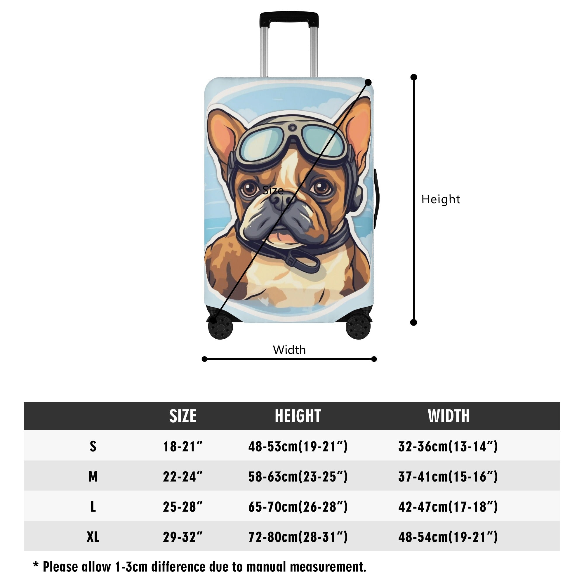 Pet-Lover High-Quality Lily - Luggage Cover for French Bulldog Lovers