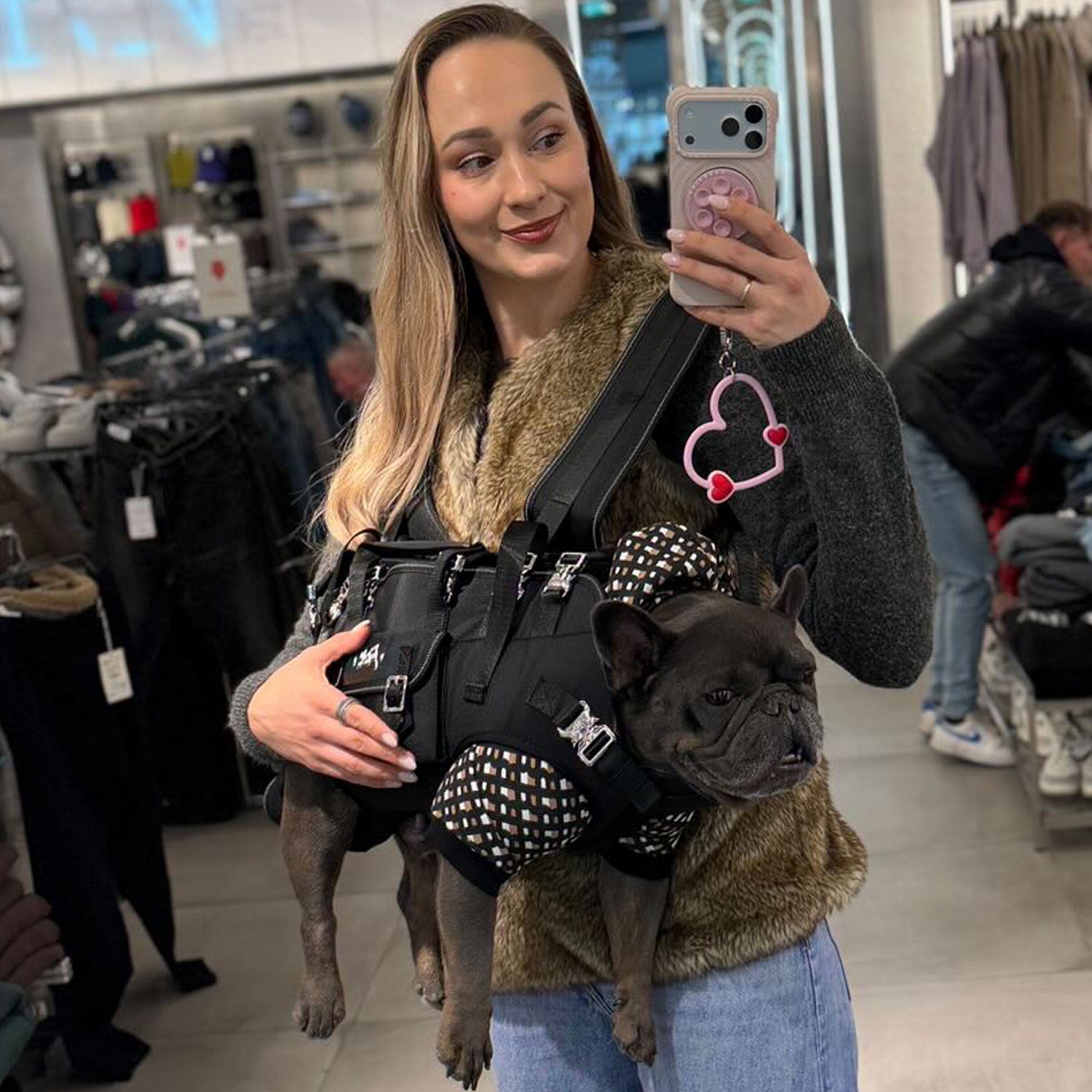 Fashion-Forward Carrypaw Frenchie Side Carry Backpack – Portable Ligh...