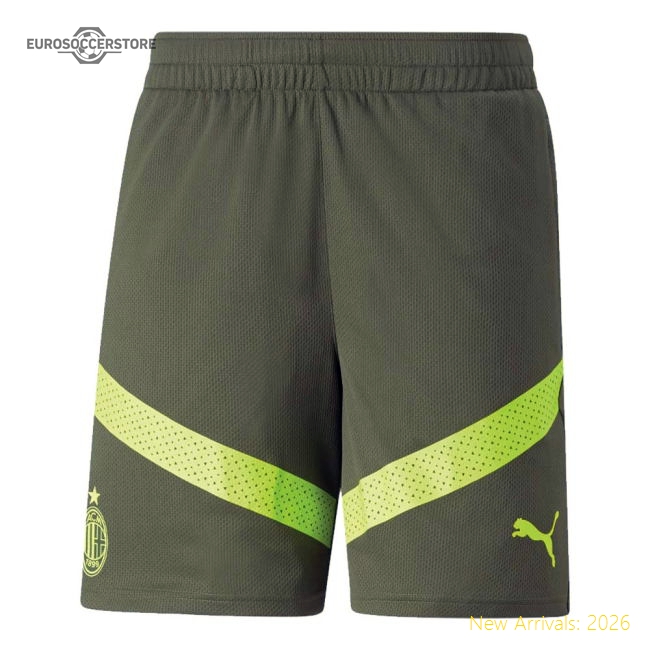 Outstanding 2022-2023 Ac Milan Training Football Shorts (dark Green)