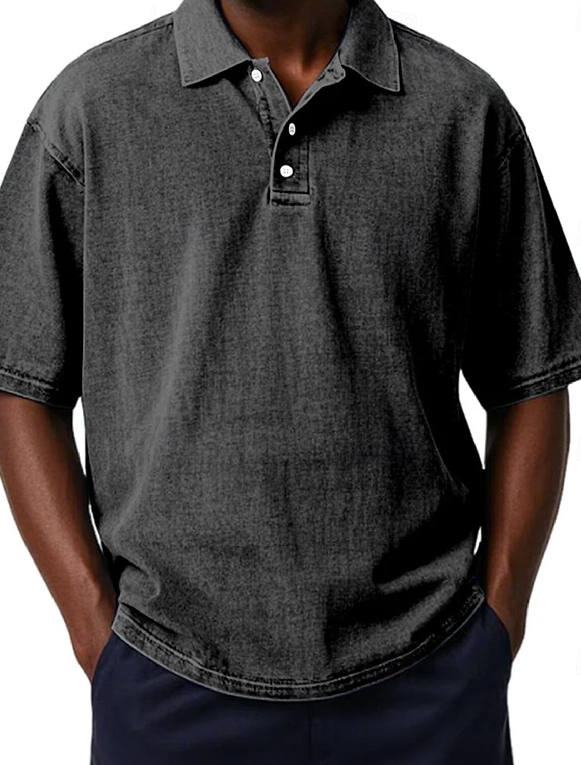 Men's Polo Shirts Acid Wash Shirt Casual Vacation Turndown Short