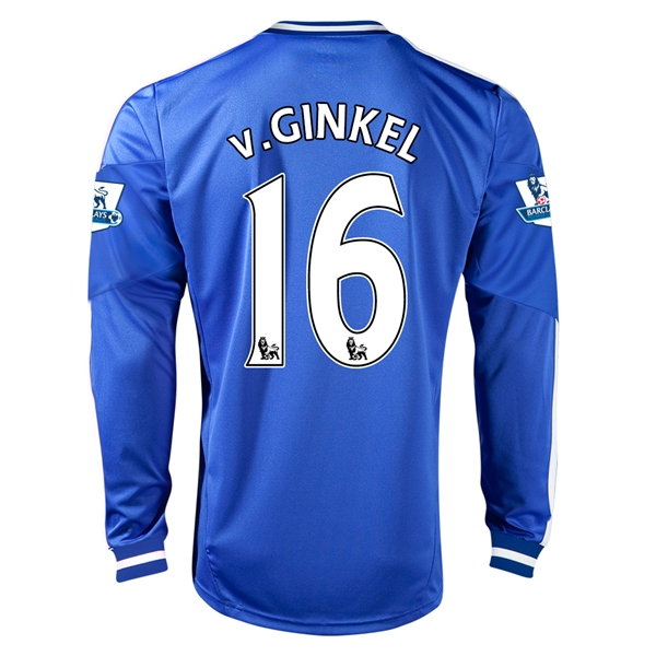 13-14 Chelsea 16 vGINKEL Home Long Sleeve Jersey Shirt - Official