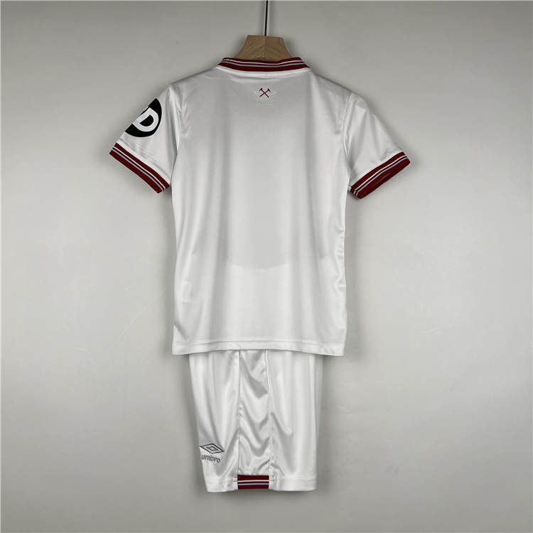 Kids West Ham United 2324 Away White Football KitsShirtShorts -