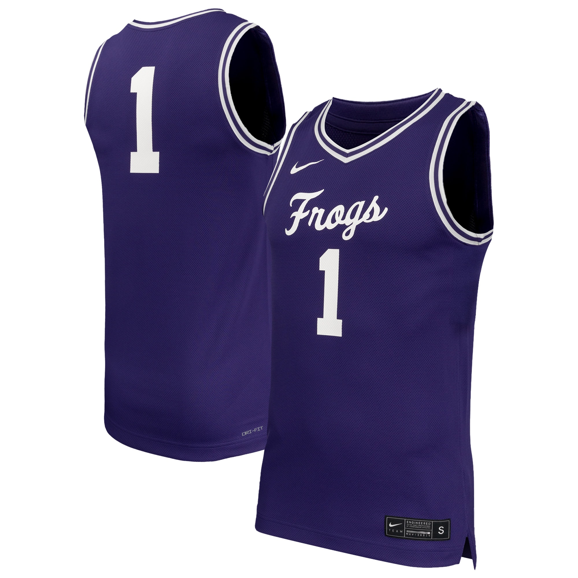 [NJP] TCU Horned Frogs Replica Basketball Jersey - Purple