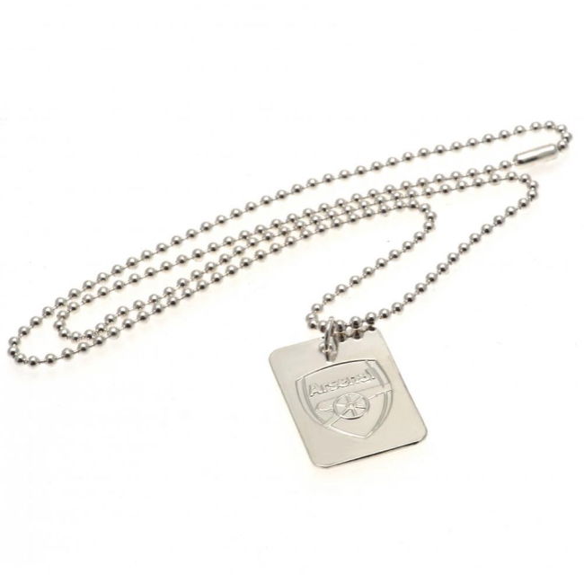 Arsenal FC Silver Plated Dog Tag & Chain (Fan Favorite)