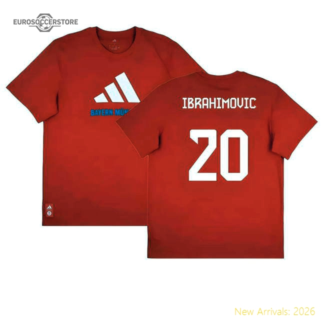 Best-Selling 2025-2026 Bayern Munich Seasonal Graphic Tee (Red) (Ibrahimovic
