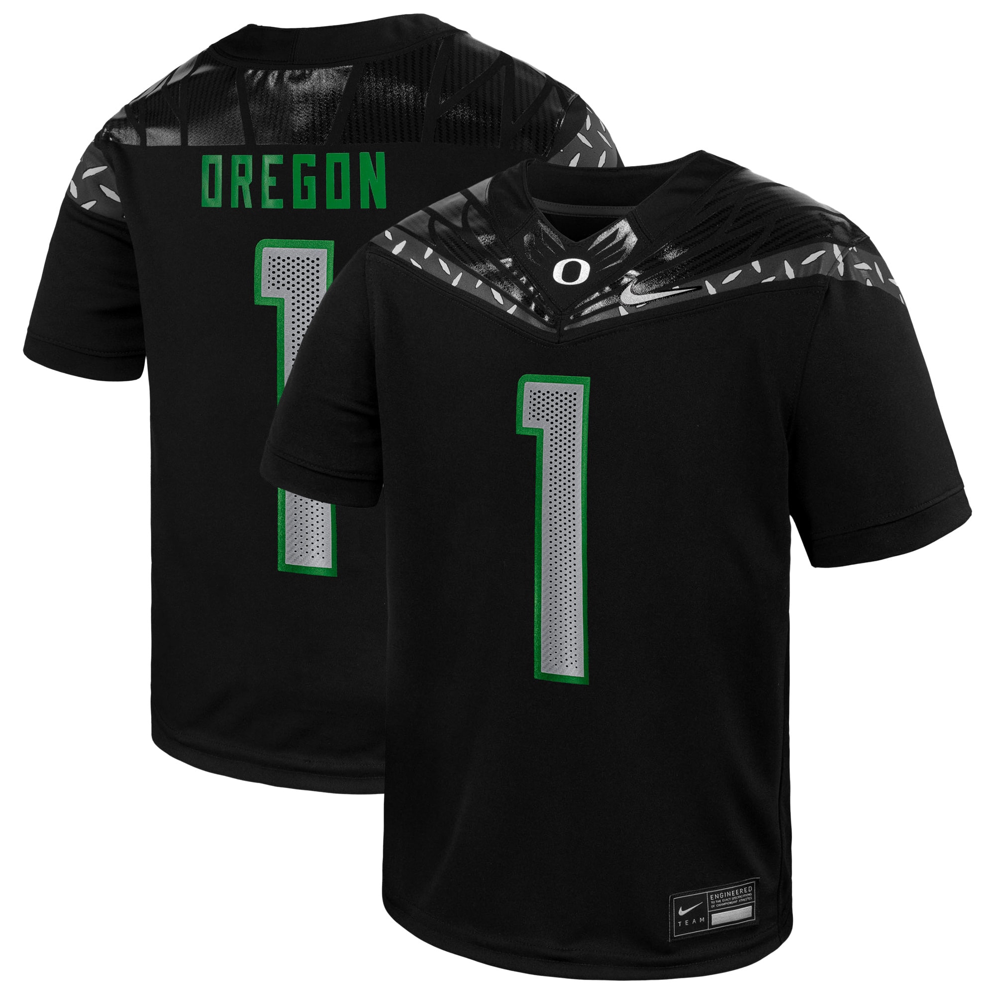 #1 Oregon Ducks Youth Vapor Fusion 2026/2027 Football Jersey - Black