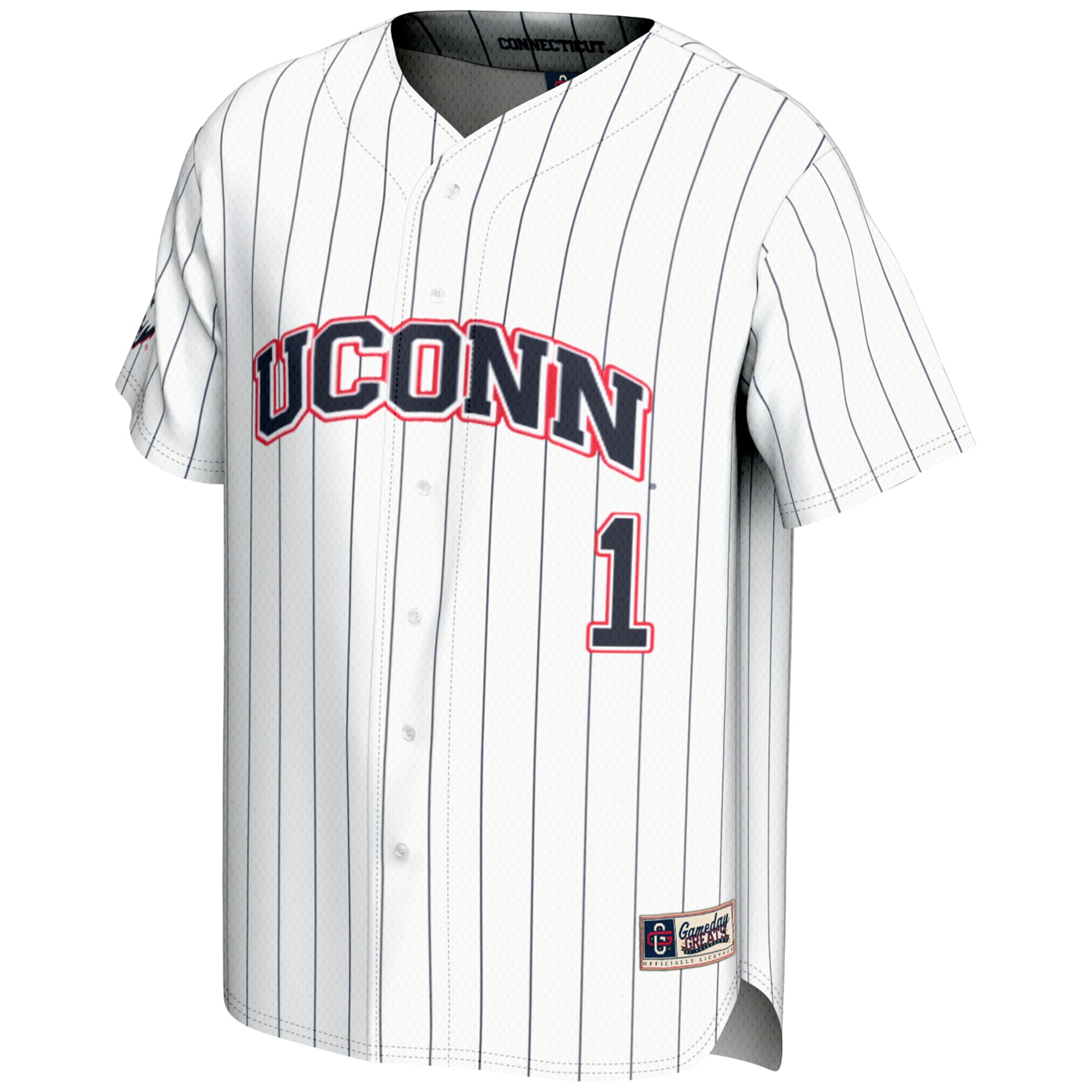 [DDG] UConn Huskies GameDay Greats Lightweight Baseball Jersey - White