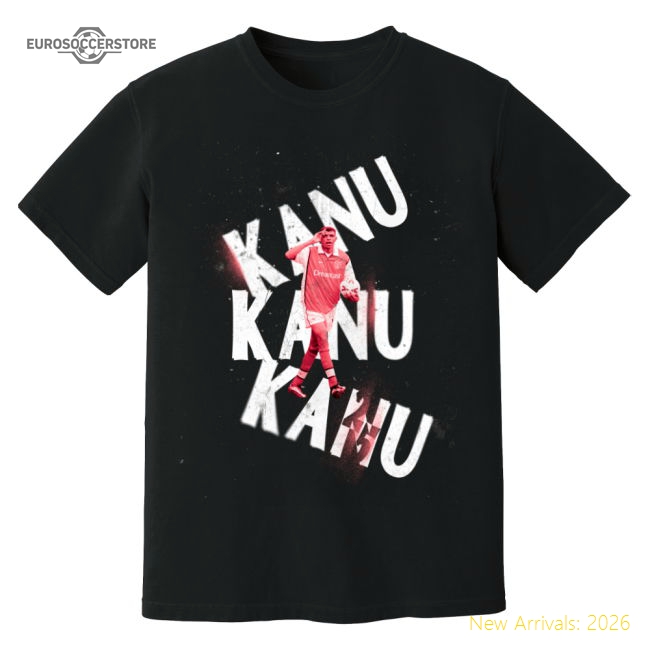 Arsenal Kanu Premier League Club Hero T-Shirt (Black) Fan Edition