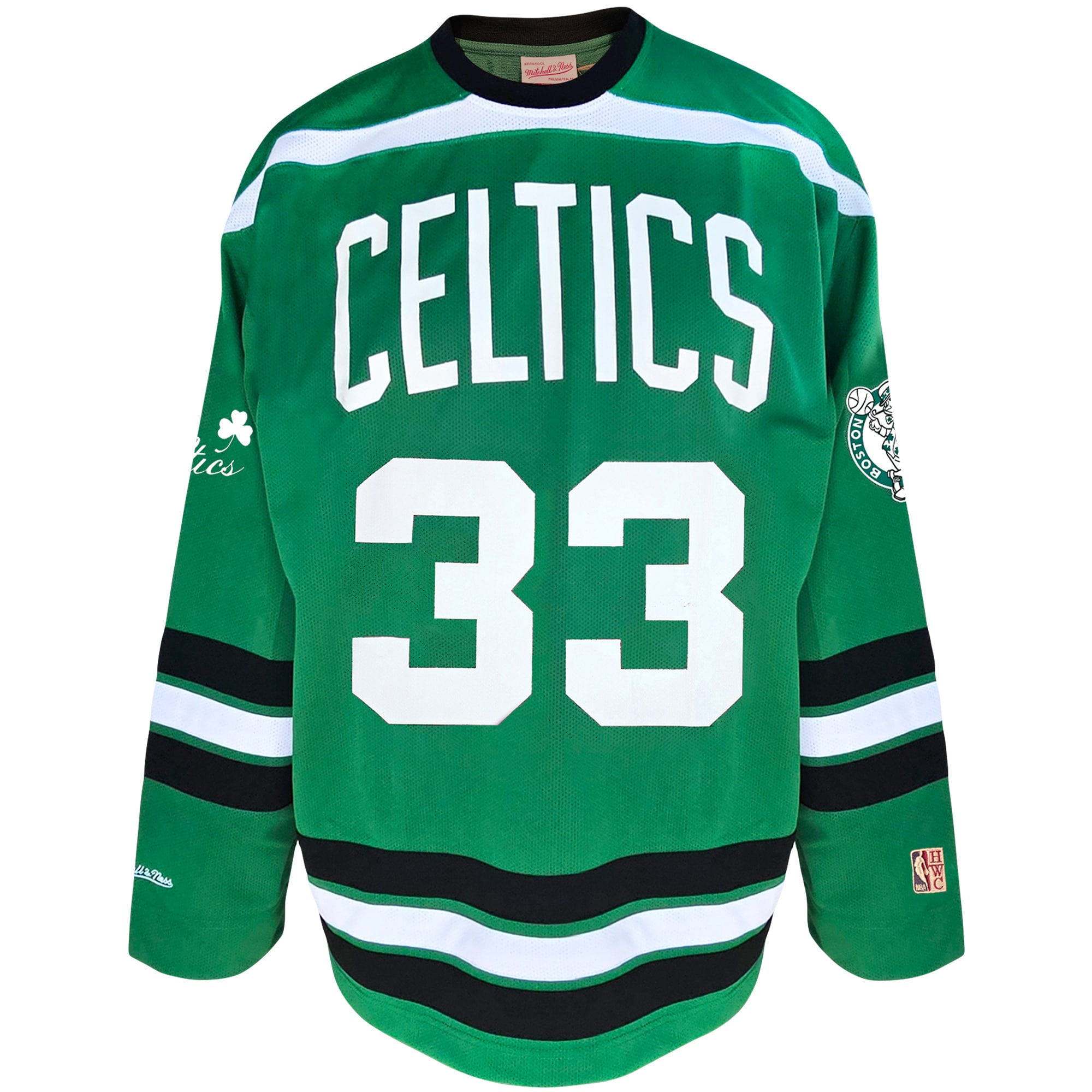 [LK] Larry Bird Boston Celtics Big & Tall NBA Hockey Jersey - Kelly Green