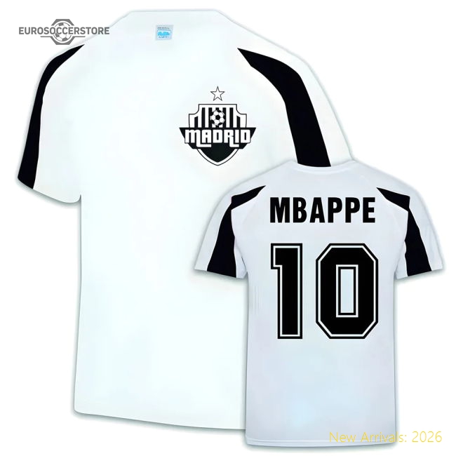 Premium Kylian Mbappe Real Madrid Sports Training Jersey (White)