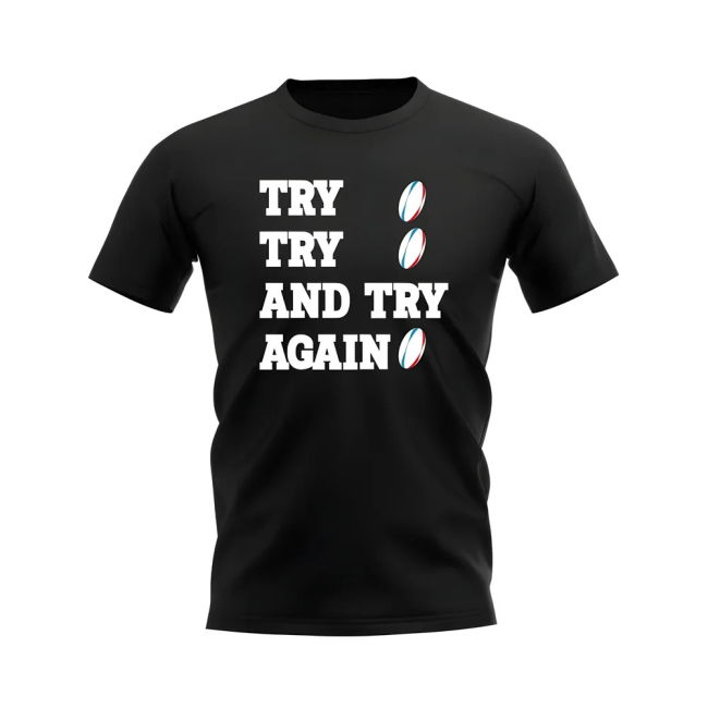 Replica Try, Try & Try Again T-Shirt (Black) Football National