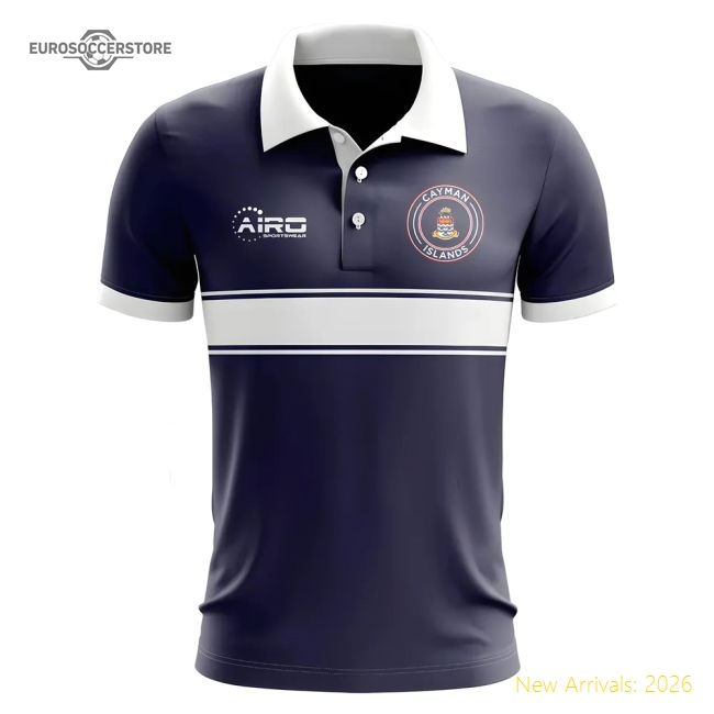 Cayman Islands Concept Stripe Polo Shirt (navy) - Match Quality