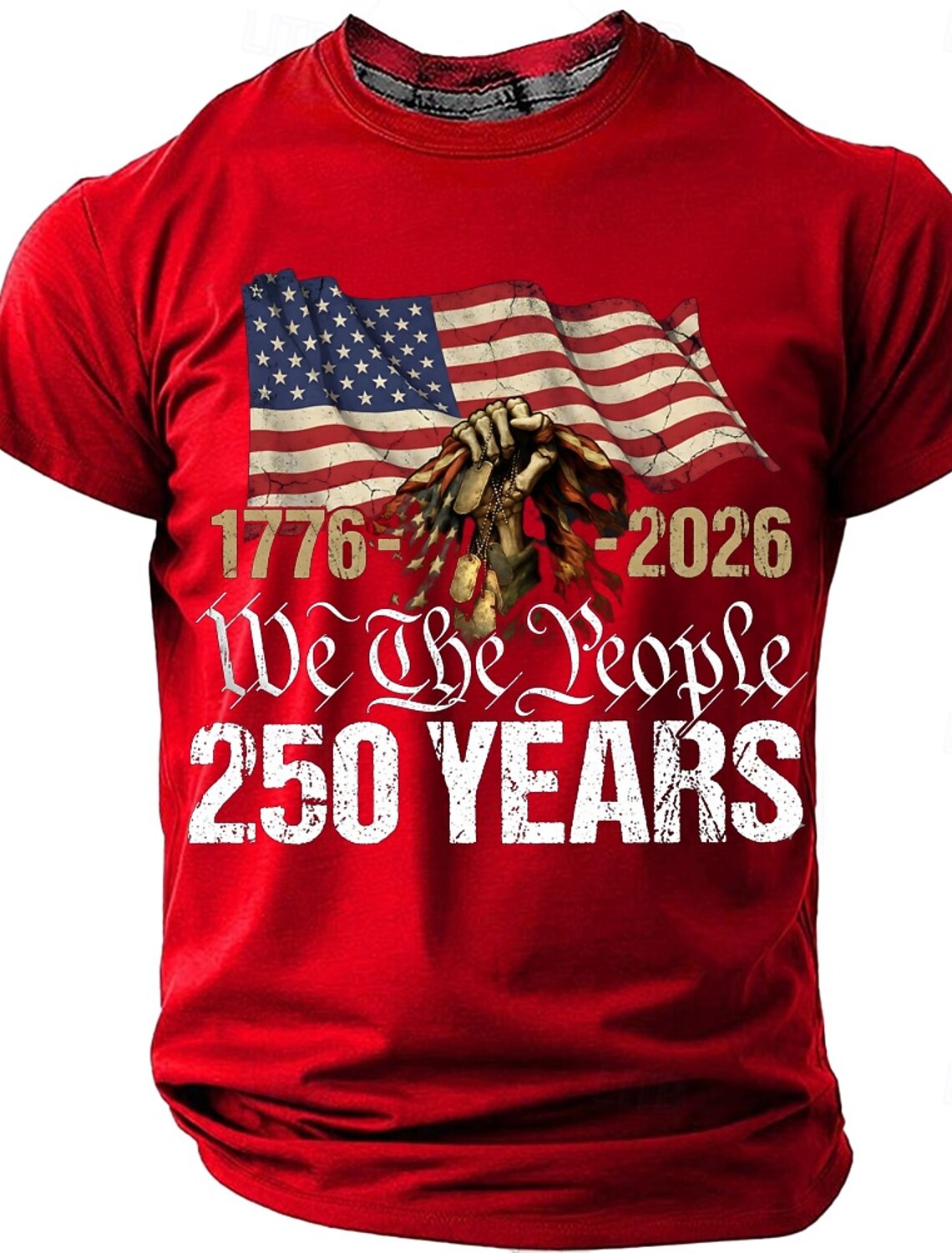 4th of July 2026 250th Memorial Day Men's 3D Print US Flag Crew Neck Short Sleeve T-Shirt Daily Street