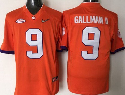 Men's CLE Tigers #9 Wayne Gallman Orange 2016 moisture wicking game