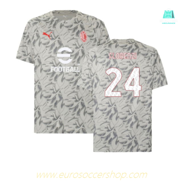 2025-2026 AC Milan Warm Up Jersey (Smokey Gray) (Florenzi 24)