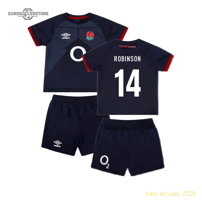 2023-2024 England Rugby Alternate Replica Infant Kit (Robinson 14)
