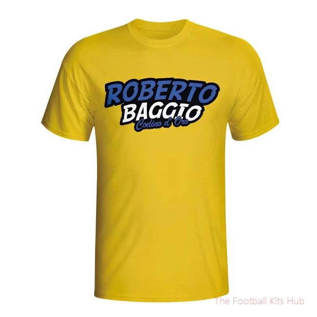Roberto Baggio Comic Book T-shirt (yellow)