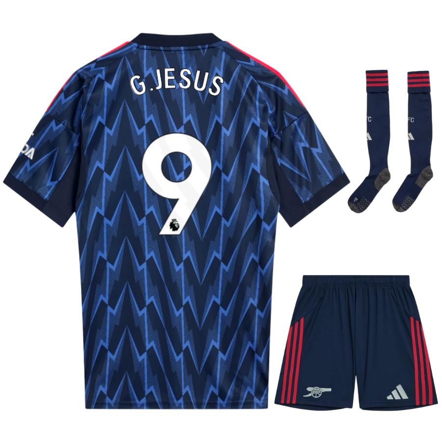 Arsenal 2025 2026 Jesus Away Child Kit Jersey