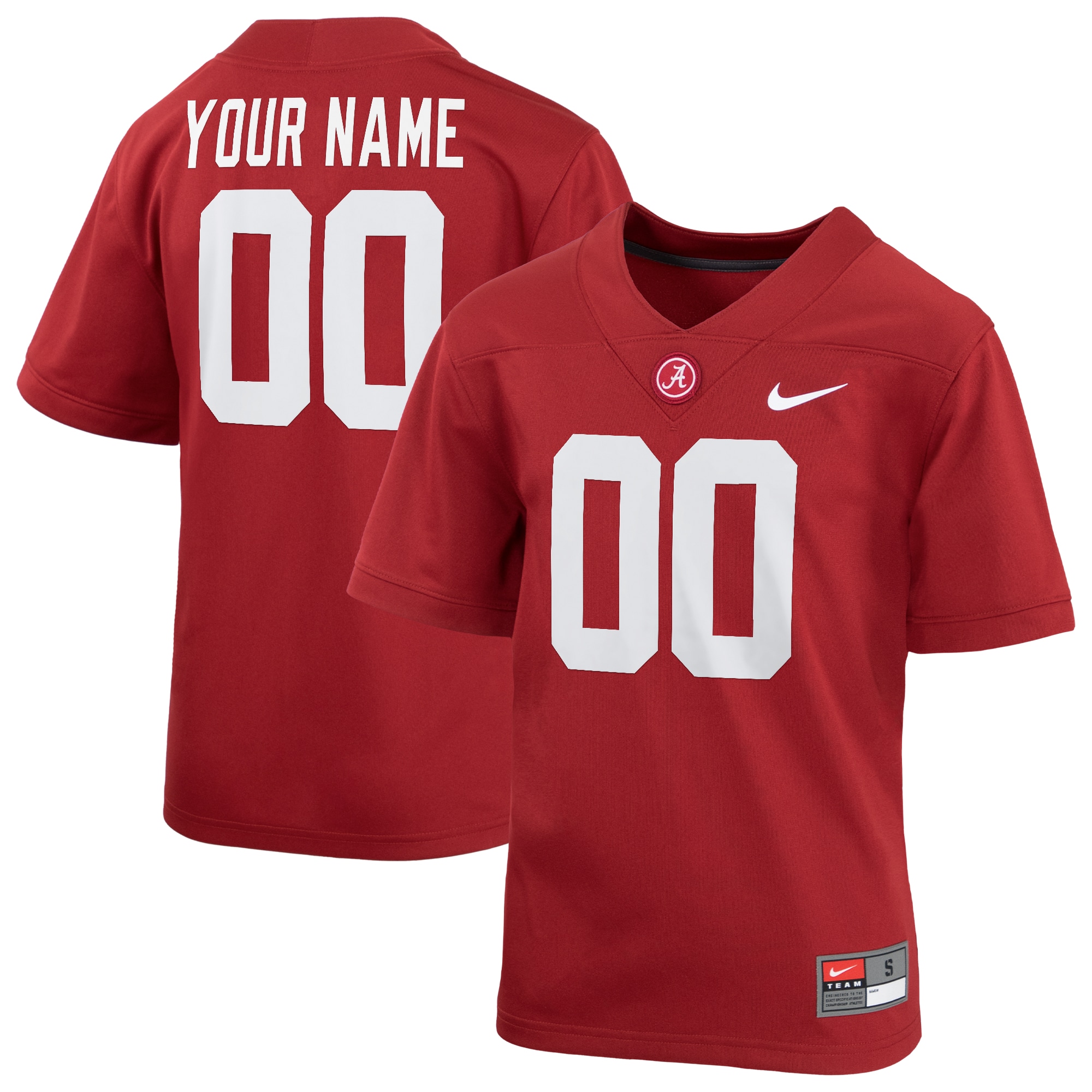 [NJP] Alabama Crimson Tide Youth Custom Football Game Jersey - Crimson