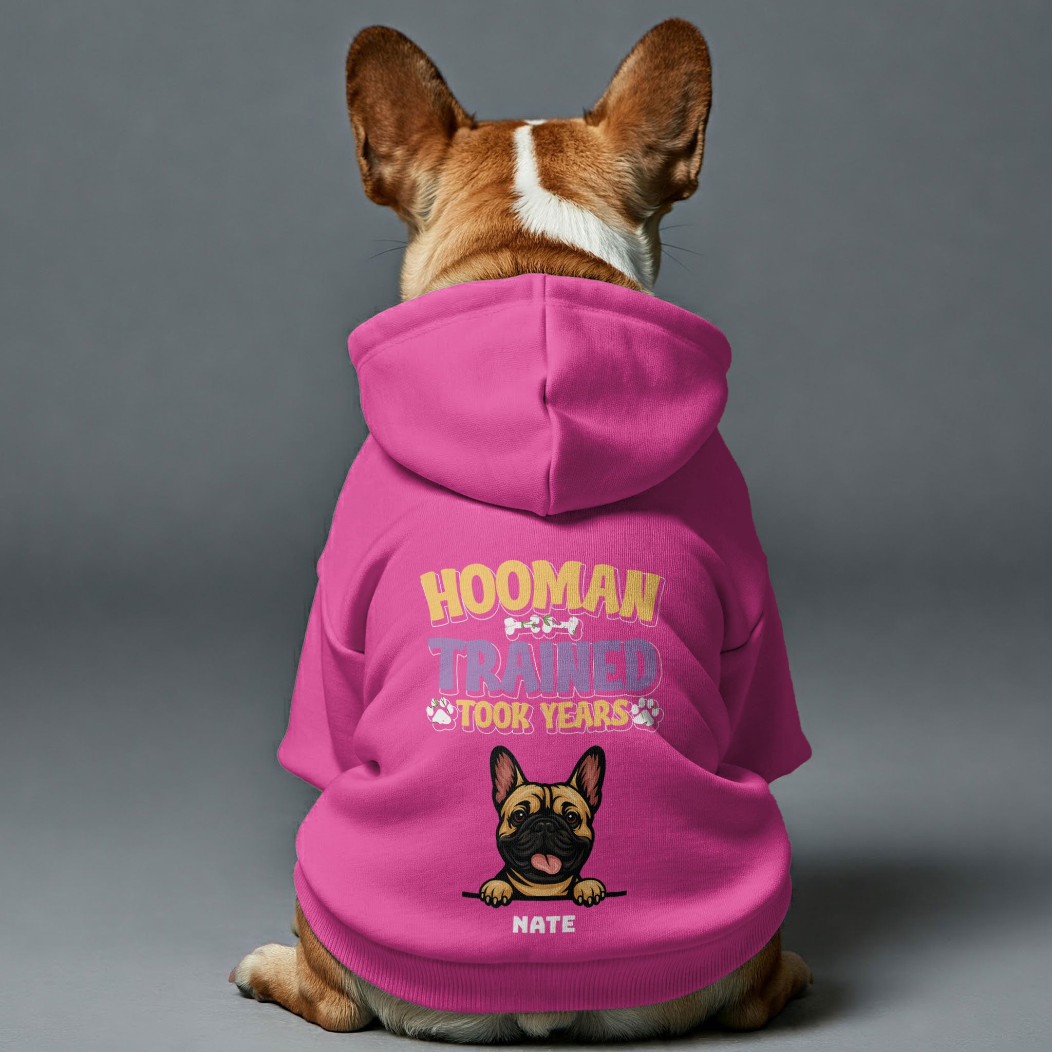 French Bulldog Hooman Trained Personalized French Bulldog Hoodies With