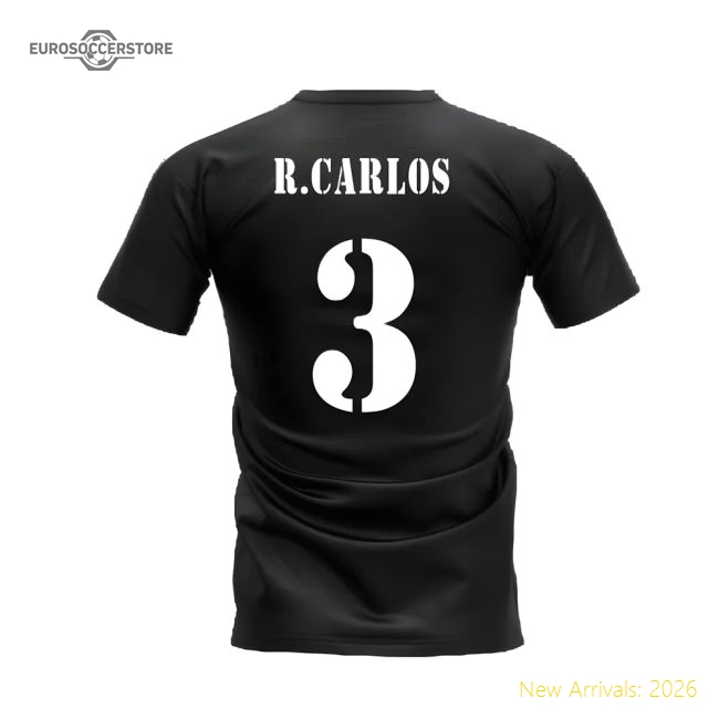 Real Madrid 2002-2003 Retro Shirt T-shirt (black) (rcarlos 3)