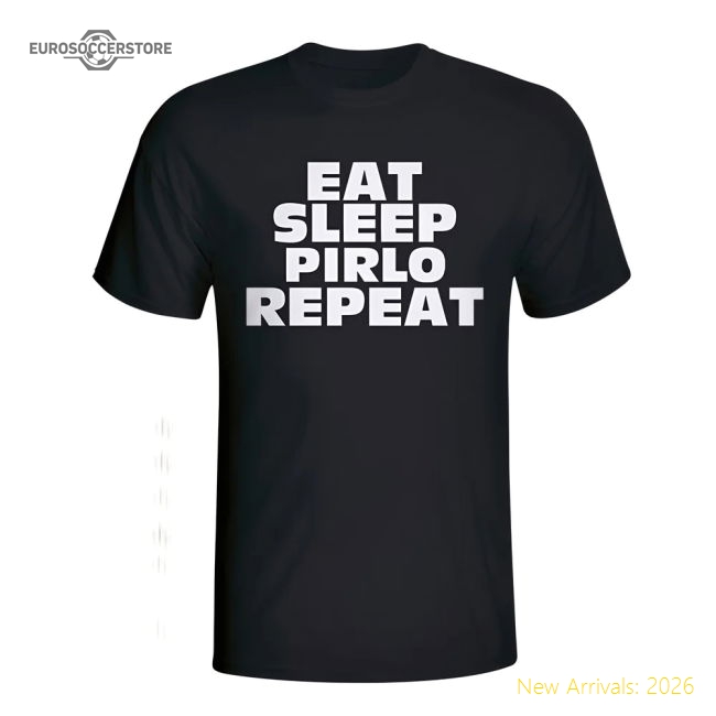 Eat Juventus Sleep Pirlo Repeat T-Shirt (Black) Supporter Version