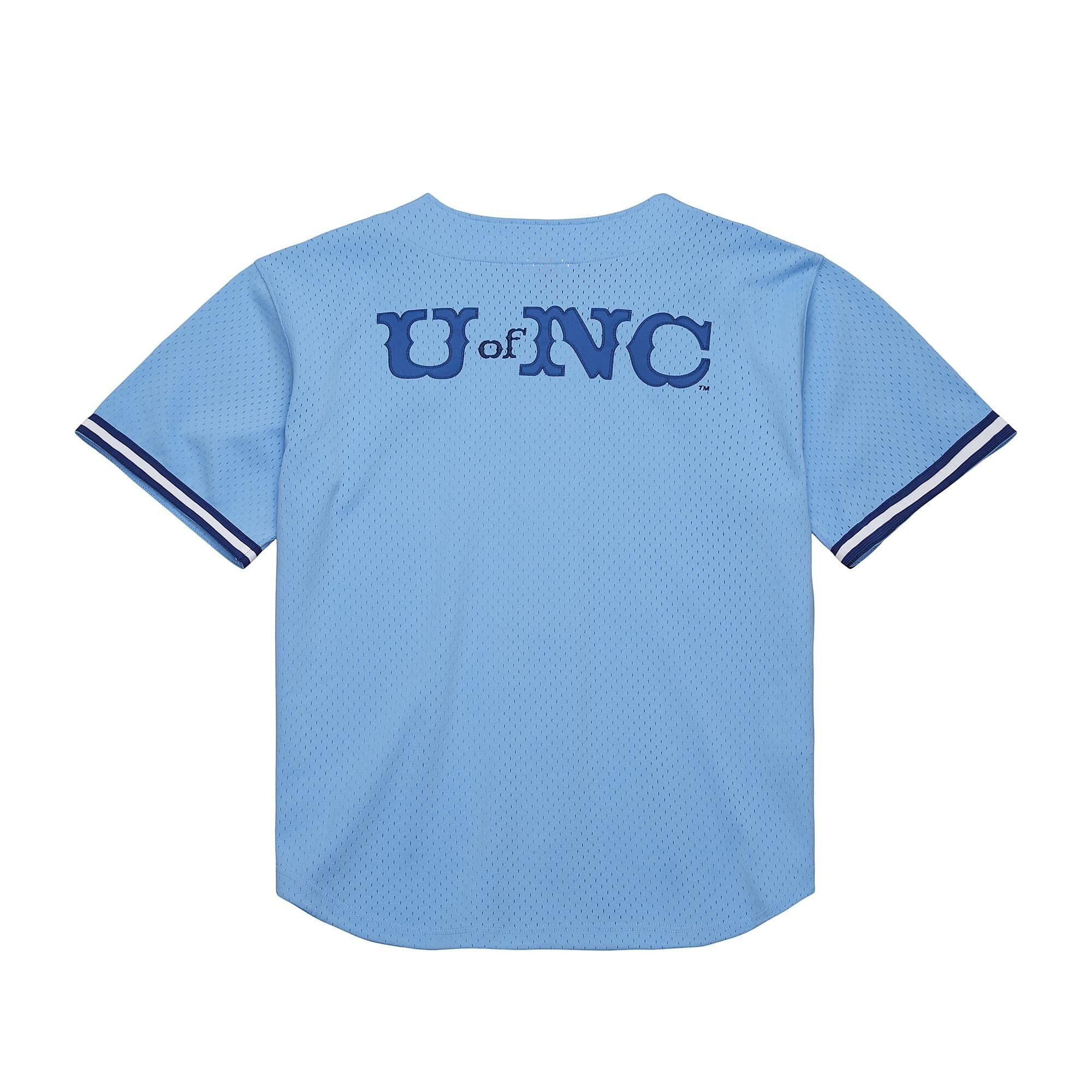 [NJP] North Carolina Tar Heels Game Time Vintage Mesh Button Front Jersey Top - Carolina Blue