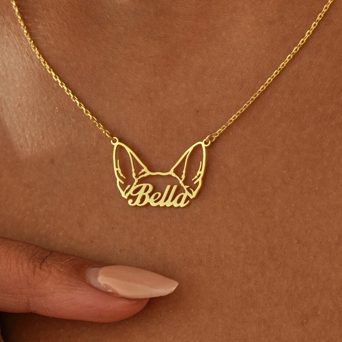 Personalized Frenchie Name Necklace Stainless Steel Women's Jewelry