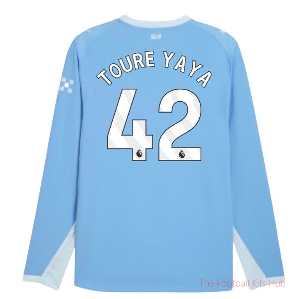 Man City 2026-2027 Long Sleeve Home Shirt (Toure Yaya 42)